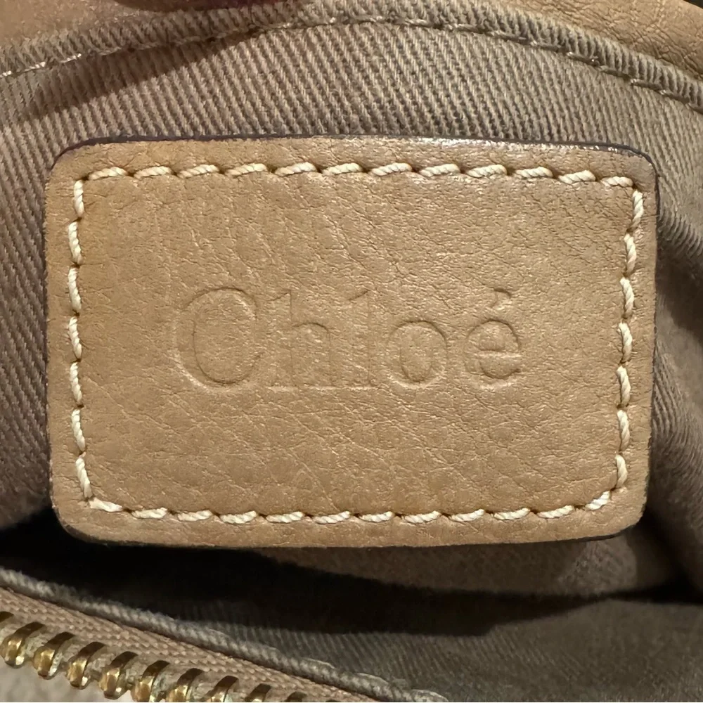 Chloe Medium Marcie double carry handbag purse in nut leather brown taupe - Picture 9 of 17